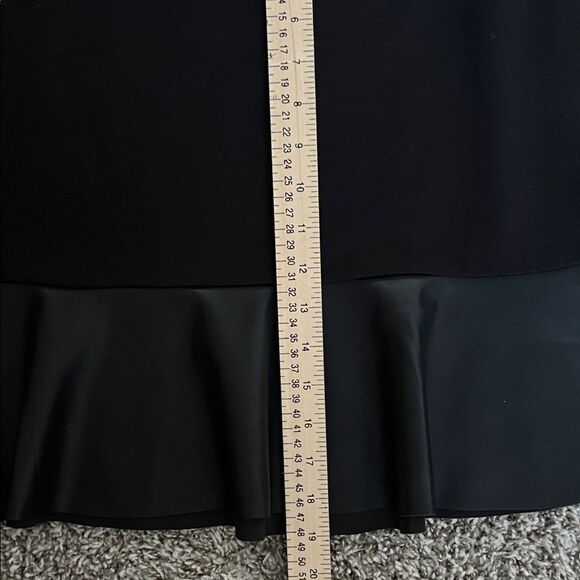 Michael Kors Black Flare Faux Leather Trim Skirt in Size L - Picture 5 of 8